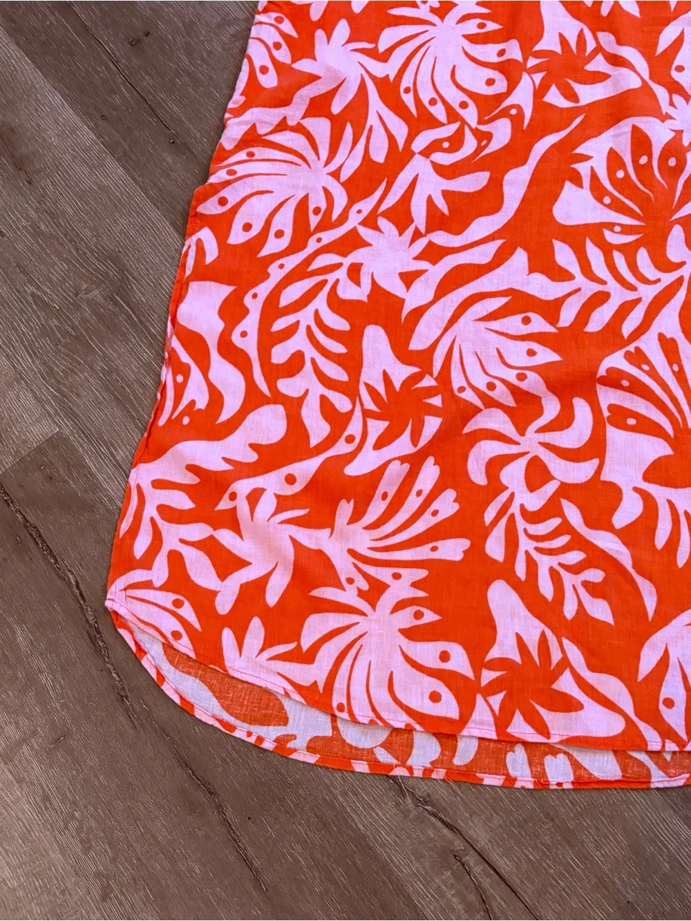 Women’s Orange Print Spaghetti-Strap Maxi Dress Relaxed lightweight fit Sz S